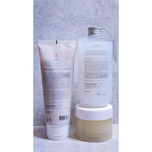 Glamfox Rice Niacinamide Skincare Set - Toner 500ml Foam Cleanser 230g & Cleansi - Picture 5 of 6